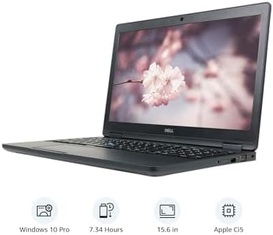 Dell Latitude E5580 / 15.6" / Black / Intel Core i5 / 6th Gen / 8GB RAM / 256GB SSD / Touchscreen / English Keyboard / Windows 11 3