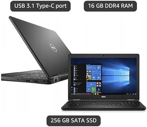 Dell Latitude 15 5580 / 15.6" / Black / Intel Core i7 / 7th Gen / 16GB RAM / 256GB SSD / Non-Touch / English Keyboard / Windows 11 Pro 4