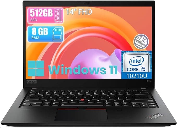 Lenovo ThinkPad T14s / 14" / Black / Intel Core i5-10310U / 10th Gen / 8GB RAM / 512GB SSD / Non-Touch / English Keyboard / Windows 11 Pro 1