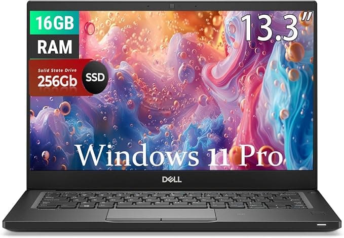 Dell Latitude 7390 / 13.3" / Black / Intel Core i5-8350U / 8th Gen / 16GB RAM / 256GB SSD / Non-Touch / English Keyboard / Windows 11 Pro 1