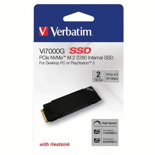 Verbatim Vi7000G Internal PCIe NVMe M.2 SSD 2TB for PC / PS5