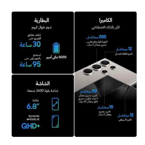 The Samsung Galaxy S24 Ultra 256GB - Titanium Violet combines flagship performance, a premium design, a large 6.8-inch display and advanced camera technology for work, entertainment and creativity.